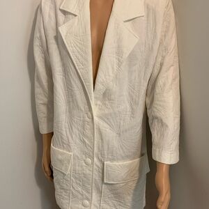 90s Elegant White Oversized Blazer Jacket